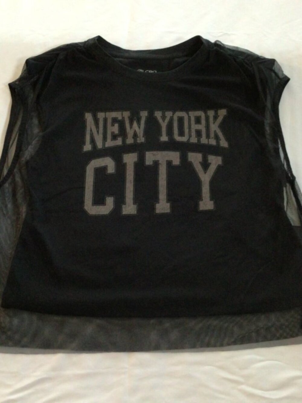 ANTHRO Tulle Layered NYC Muscle Top Black Sz XS